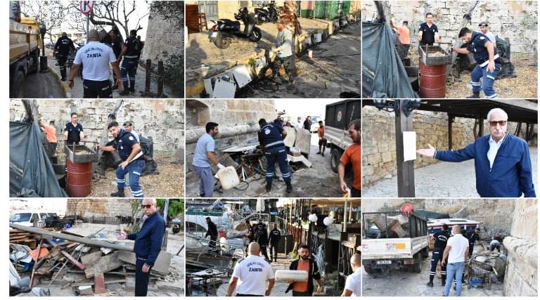 Girne Belediyesi, tarihi Girne Limanı’nda temizlik çalışması başlattı