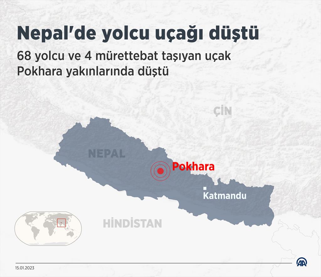 Nepal’de yolcu uçağının düşmesi sonucu 68 kişi öldü