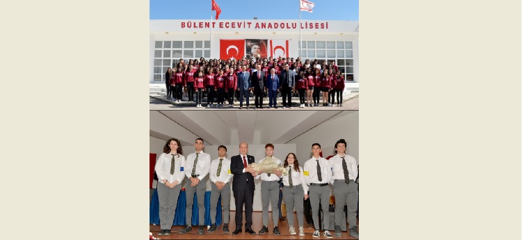Cumhurbaşkanı Tatar, Bülent Ecevit Anadolu Lisesi ve Lefkoşa Türk Maarif Koleji öğrencileri ile bir araya geldi