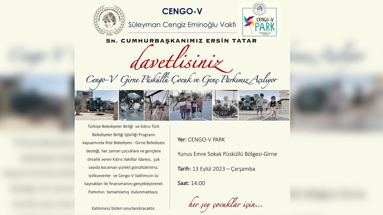 Cengo-V Girne Püsküllü Çocuk ve Genç Parkı açılıyor