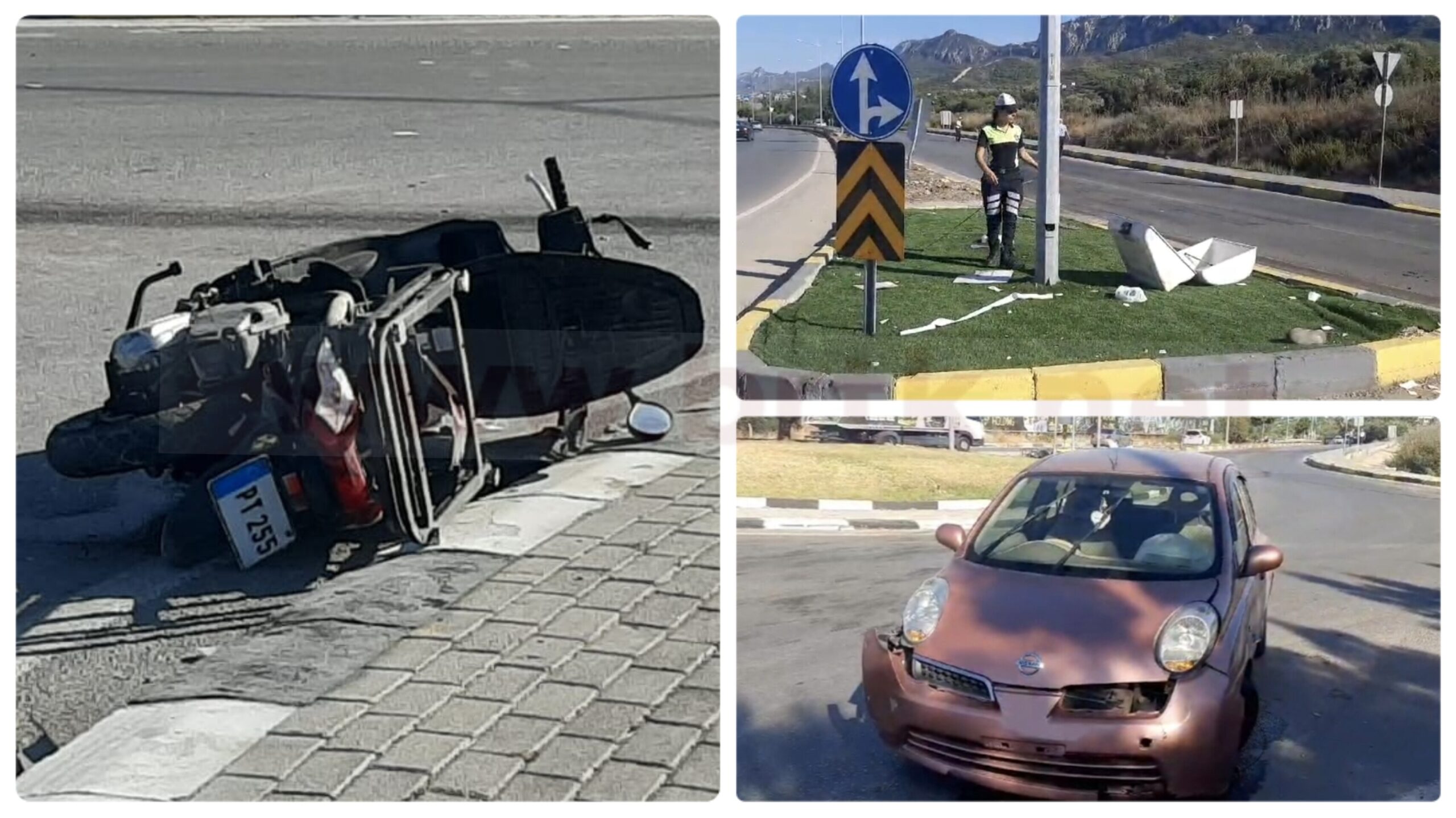 Girne-Alsancak yolunda kaza: Motosiklet sürücüsü ağır yaralandı