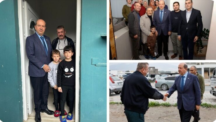 Cumhurbaşkanı Tatar, 6 Şubat Depremi’nde Hatay’da hayatını kaybeden Arnavutoğlu ve Arkan çiftinin ailelerini ziyaret etti
